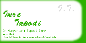 imre tapodi business card